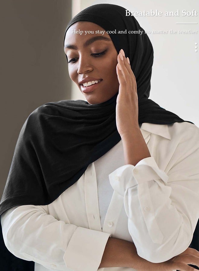 حجاب نسائي، أوشحة حجاب أنيقة ومريحة، مطاطية، مريحة للغاية ومناسبة للاستخدام اليومي، حجاب عالي الجودة من البوليستر والساتان الحريري لا يحتاج إلى دبوس - Image 2